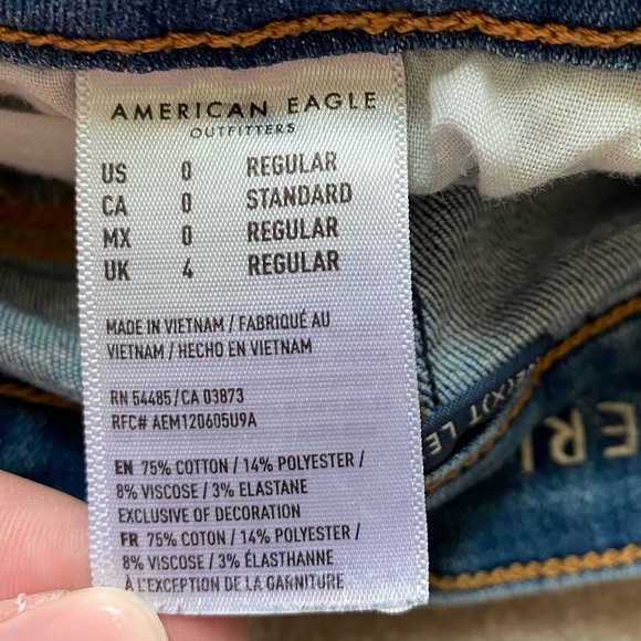 American Eagle High Rise Jegging Crop - Medium Blue Wash - Womens size 0 regular - Picture 11 of 12